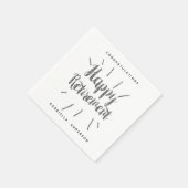 Moderne Silver Glitzer Happy Retirement Serviette (Ecke)