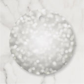 Moderne Silver Glitzer Lights 40. Geburtstag Geschenkanhänger (Rückseite)