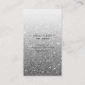Moderne Silver Glitzer Schmuck Care Business Card Visitenkarte (Rückseite)