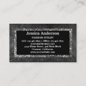 Moderne Silver Glitzer Stilvolle Visitenkarte (Rückseite)
