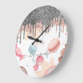 Moderne Silver Glitzer Tropfen Candy Süßigkeiten Große Wanduhr (Winkel)