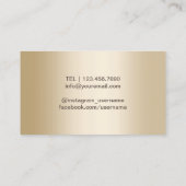 Moderne Silver & Gold Eyelash-Erweiterungen Visitenkarte (Rückseite)