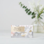 Moderne Silver & Gold Eyelash-Erweiterungen Visitenkarte (Stehend Vorderseite)