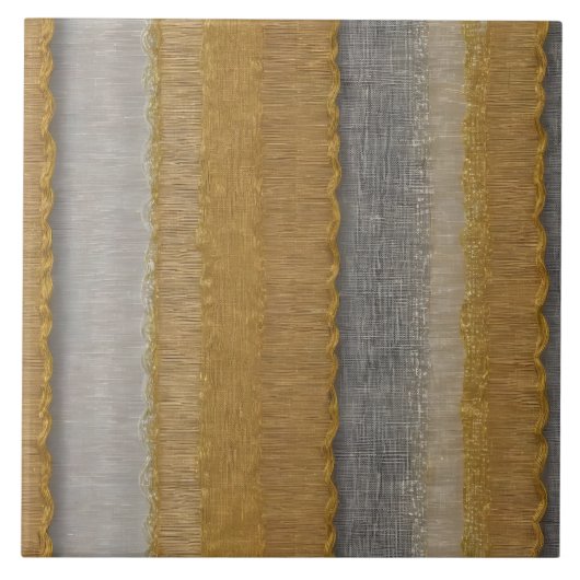 Moderne Silver Gold Luxus Linen Texture Collection Fliese (Vorderseite)
