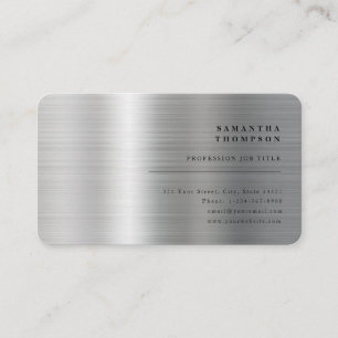 Moderne Silver Gray Metal Business Card Visitenkarte