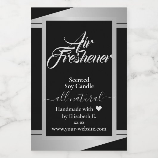 Moderne Silver Gray Product Candle Packing Labels Lebensmitteletikett (Einzelnes Label)