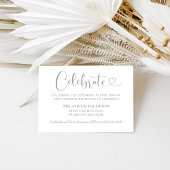 Moderne Silver Heart Script Hochzeitsempfehlung Begleitkarte