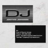 Moderne Silver Metal Beruflich DJ Business Card Visitenkarte (Vorne/Hinten)