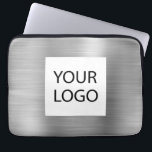 Moderne Silver Metallic - Werbung für kundenspezif Laptopschutzhülle<br><div class="desc">Moderne Silver Imitats Metallic Edelstahl Elegant Custom Logo Werbeaktion Laptop Bag oder schlankes Werbebeispiel. Dieser Fall kann auf Ihr Firmenlogo oder Ihr Firmenlogo angepasst werden.</div>