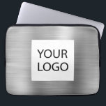 Moderne Silver Metallic - Werbung für kundenspezif Laptopschutzhülle<br><div class="desc">Moderne Silver Imitats Metallic Edelstahl Elegant Custom Logo Werbeaktion Laptop Bag oder schlankes Werbebeispiel. Dieser Fall kann auf Ihr Firmenlogo oder Ihr Firmenlogo angepasst werden.</div>