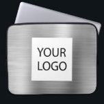 Moderne Silver Metallic - Werbung für kundenspezif Laptopschutzhülle<br><div class="desc">Moderne Silver Imitats Metallic Edelstahl Elegant Custom Logo Werbeaktion Laptop Bag oder schlankes Werbebeispiel. Dieser Fall kann auf Ihr Firmenlogo oder Ihr Firmenlogo angepasst werden.</div>