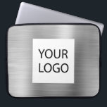 Moderne Silver Metallic - Werbung für kundenspezif Laptopschutzhülle<br><div class="desc">Moderne Silver Imitats Metallic Edelstahl Elegant Custom Logo Werbeaktion Laptop Bag oder schlankes Werbebeispiel. Dieser Fall kann auf Ihr Firmenlogo oder Ihr Firmenlogo angepasst werden.</div>