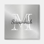 Moderne Silver Monogram Imitate Metal Magnet (Vorne)