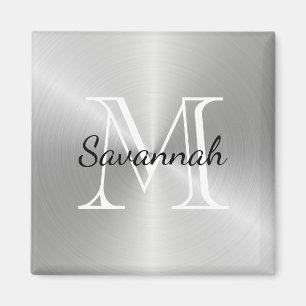 Moderne Silver Monogram Imitate Metal Magnet