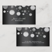 Moderne Silver Polka Dots Drehbuchautorin Visitenkarte (Vorne/Hinten)