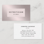 Moderne Silver Rose Salon Business Card Visitenkarte (Vorne/Hinten)