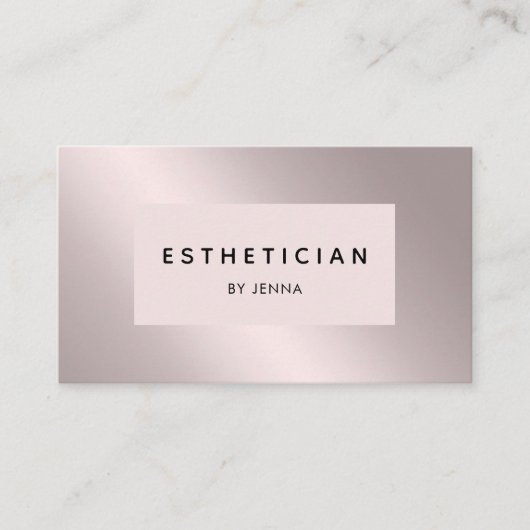 Moderne Silver Rose Salon Business Card Visitenkarte (Vorderseite)