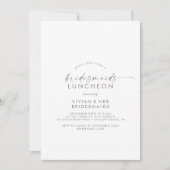 Moderne Silver Script Bridesmaids Luncheon Einladung (Vorderseite)