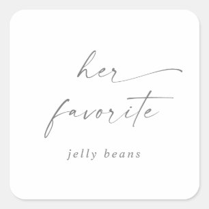 Moderne Silver Script ihre Lieblingsschrift Gastge Quadratischer Aufkleber