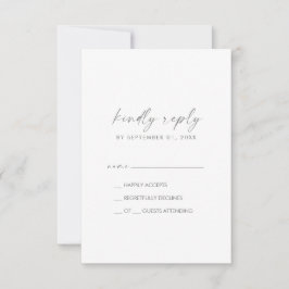 Moderne Silver Script Simple RSVP Card