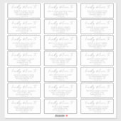 Moderne Silver Script Wedding Guest Address Labels (Blatt)