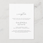 Moderne Silver Script Wedding Reception Insert Car (Vorderseite)