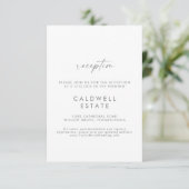 Moderne Silver Script Wedding Reception Insert Car (Stehend Vorderseite)