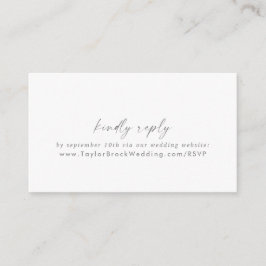 Moderne Silver Script Wedding Website UAWG Begleitkarte