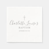 Moderne Silver Signature Taufe Christening Serviette (Vorderseite)