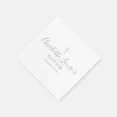 Moderne Silver Signature Taufe Christening Serviette (Ecke)