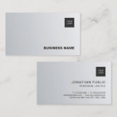 Moderne Silver Simple Chic Luxury Company Trendy Visitenkarte (Vorne/Hinten)