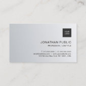 Moderne Silver Simple Chic Luxury Company Trendy Visitenkarte (Rückseite)