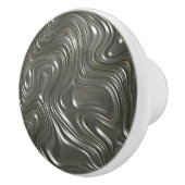Moderne Silver Waves Door Knobs Keramik Zeichnete  Keramikknauf (Rechts)
