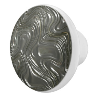 Moderne Silver Waves Door Knobs Keramik Zeichnete Keramikknauf