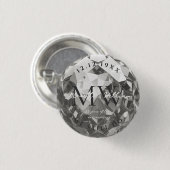 Moderne Silver Wedding Monogram zum 25. Jubiläum Button (Vorne & Hinten)