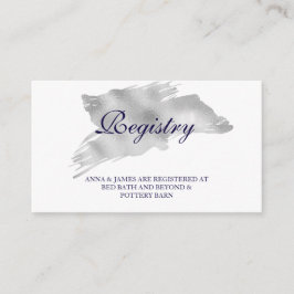 Moderne Silver Wedding Registry Card Begleitkarte
