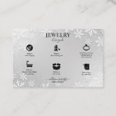 Moderne Silver Winter Schneeflocken Visitenkarte (Vorderseite)