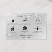 Moderne Silver Winter Schneeflocken Visitenkarte (Vorderseite)