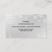 Moderne Silver Winter Snowflakes Business Card Visitenkarte (Rückseite)