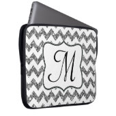 Moderne Silver Zickzack Monogram 15" Notebookgehäu Laptopschutzhülle (Vorne Rechts)