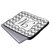 Moderne Silver Zickzack Monogram 15" Notebookgehäu Laptopschutzhülle (Vorne Knopf)