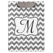 Moderne Silver Zickzack Monogram Erstklammer Klemmbrett (Vorderseite)