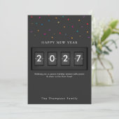 Moderne Silvester Einfache Countdown Konfetti (Stehend Vorderseite)