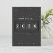 Moderne Silvester Einfache Countdown Konfetti (Stehend Vorderseite)