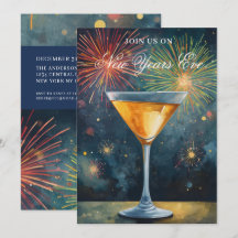 Moderne Silvesterparty-Einladung