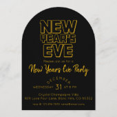 Moderne Silvesterparty Einladung (Vorderseite)