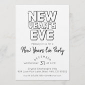 Moderne Silvesterparty Einladung (Vorderseite)