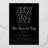 Moderne Silvesterparty  Folien Feiertagskarte (Vorderseite)