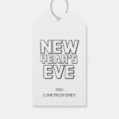 Moderne Silvesterparty  Geschenkanhänger (Rückseite)