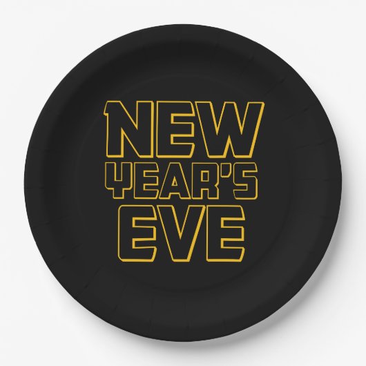 Moderne Silvesterparty Pappteller (Vorderseite)